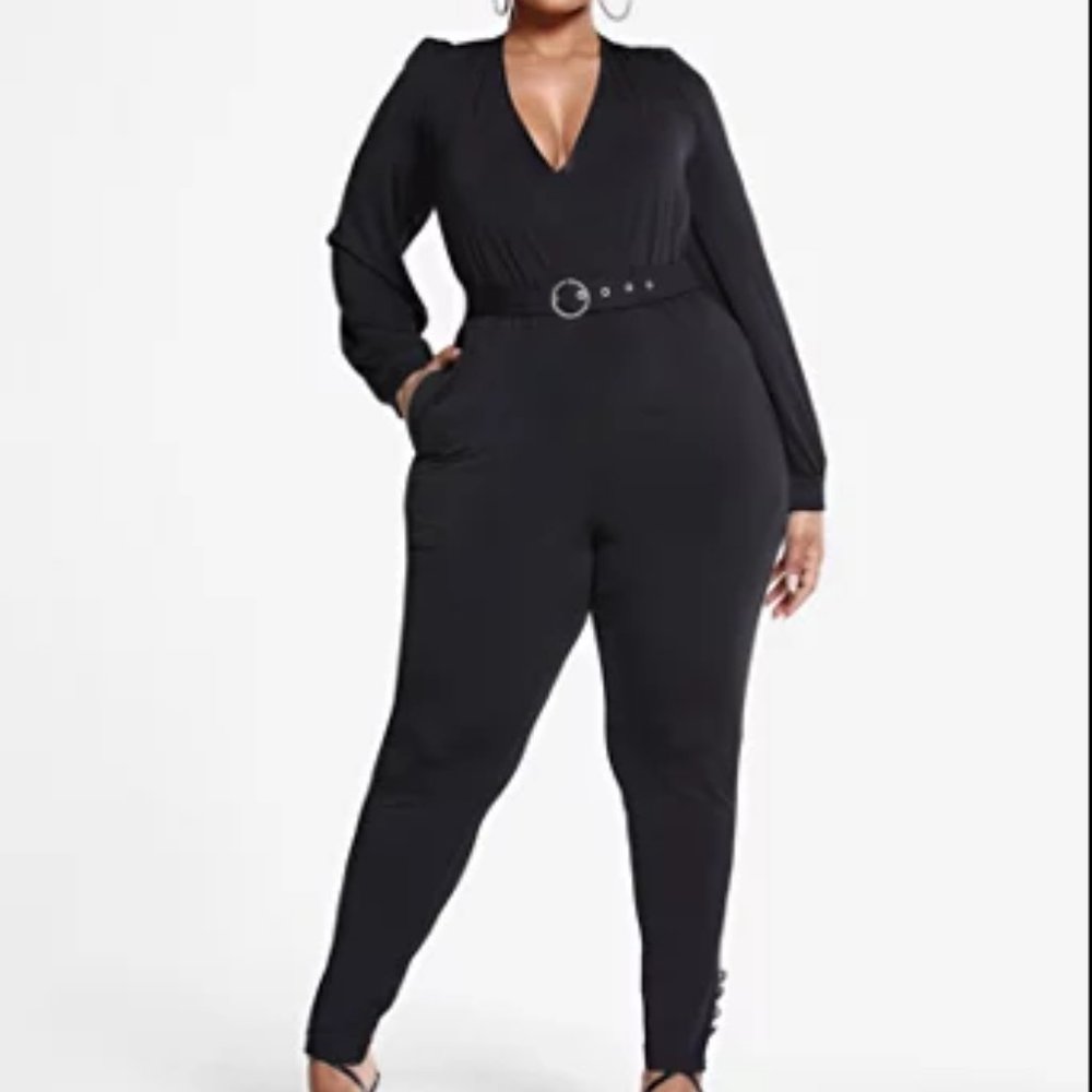 #12❤️ NWT FTF ALEX RHINESTONE  BELTED JUMPSUIT